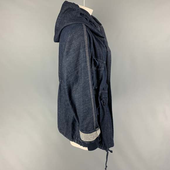 KAPITAL Indigo Contrast Stitch Cotton Hooded Jacket - Picture 2 of 6